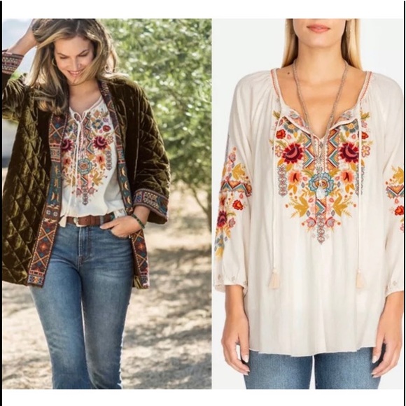 Johnny Was Clansy Peasant Blouse Sz Small NWT - Picture 4 of 9